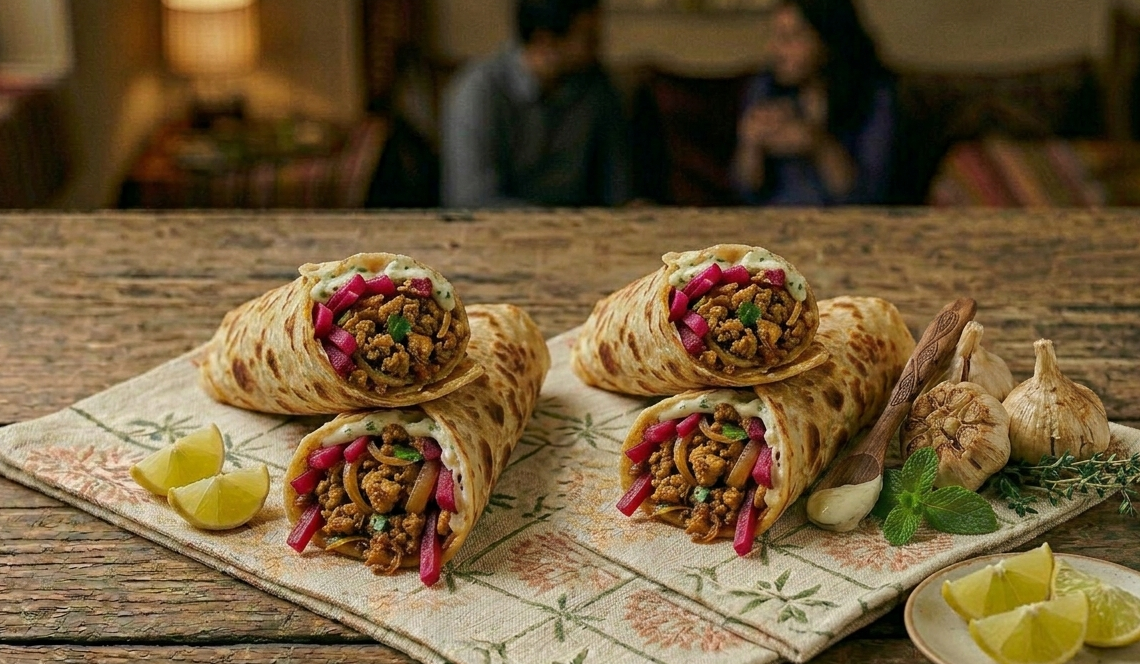 Chicken Chatkara Shawarma Roll ( 2 Pcs ) ( 6 Inch )